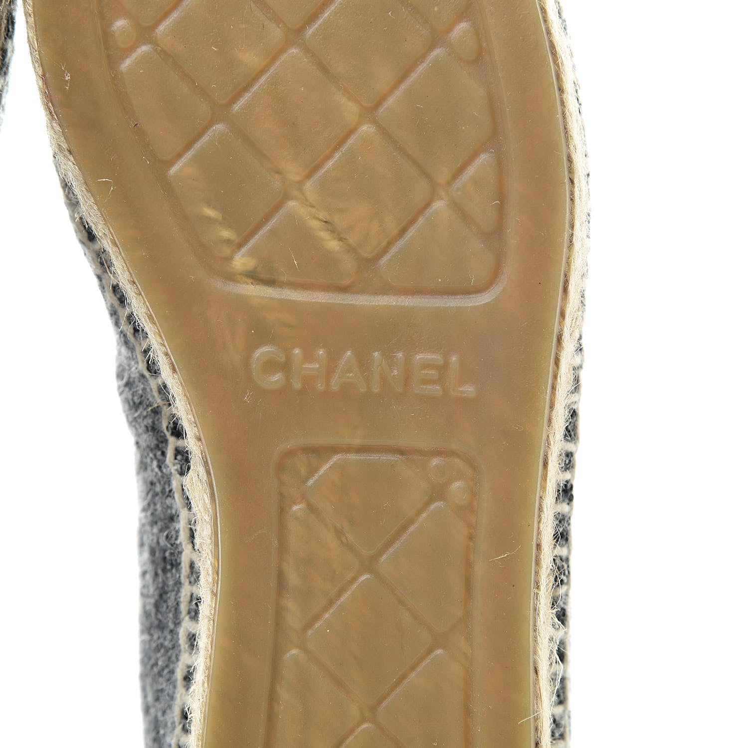 Chanel Tweed Velvet CC Espadrilles 37 Grey Black 7 of 10