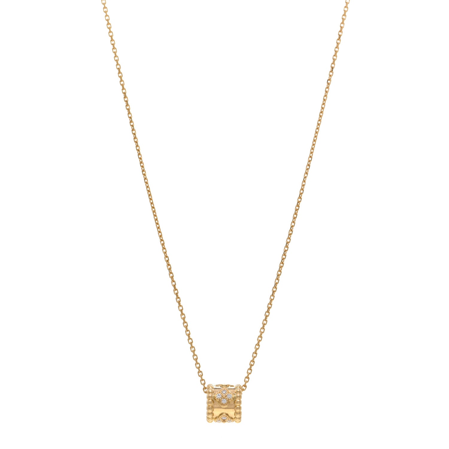 Van Cleef & Arpels VAN CLEEF & ARPELS 18K Yellow Gold Diamond Small Perlee Clovers Pendant Necklace 1 of 5
