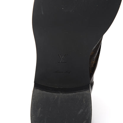 Louis Vuitton Calfskin Monogram Wonderland Flat Ranger Boots 41 Black 6 of 10