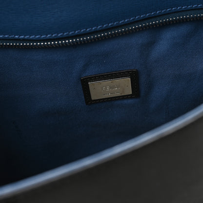 Fendi Vitello Elite Cuoio Monster Buggies Medium Roll Tote Black Multicolor Blue Cobalto 6 of 11