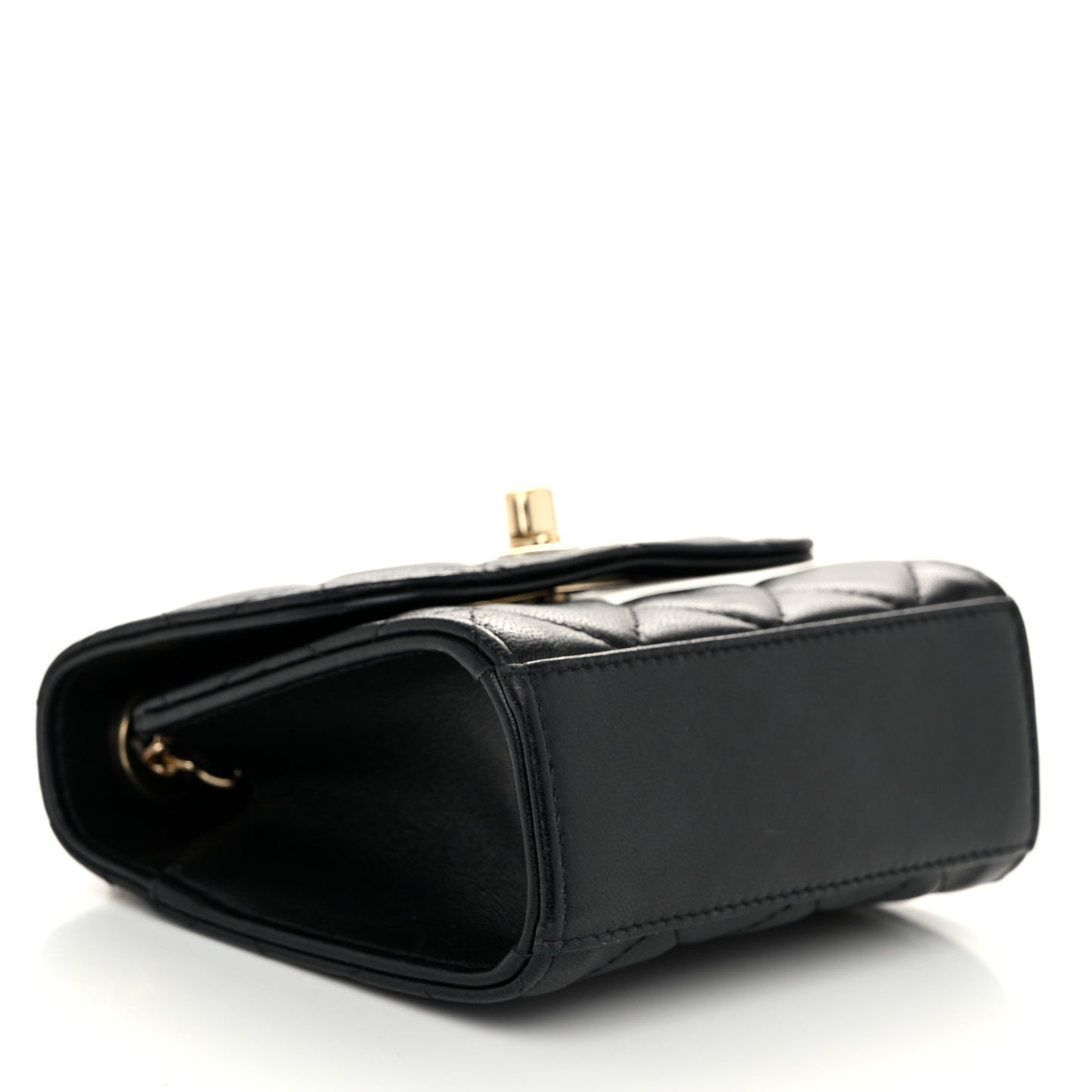 Lambskin Quilted Mini Trendy CC Chain Wallet Black