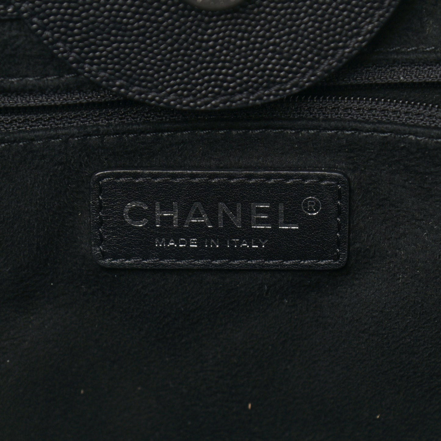 Caviar Medium Studded Deauville Tote Black