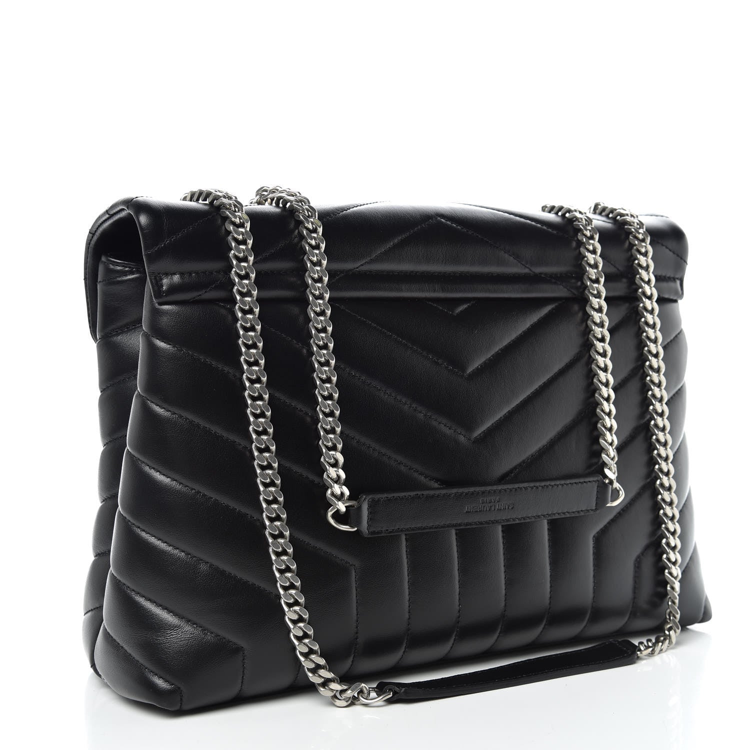 Saint Laurent Calfskin Y Quilted Monogram Medium Loulou Chain Satchel Black 3 of 11