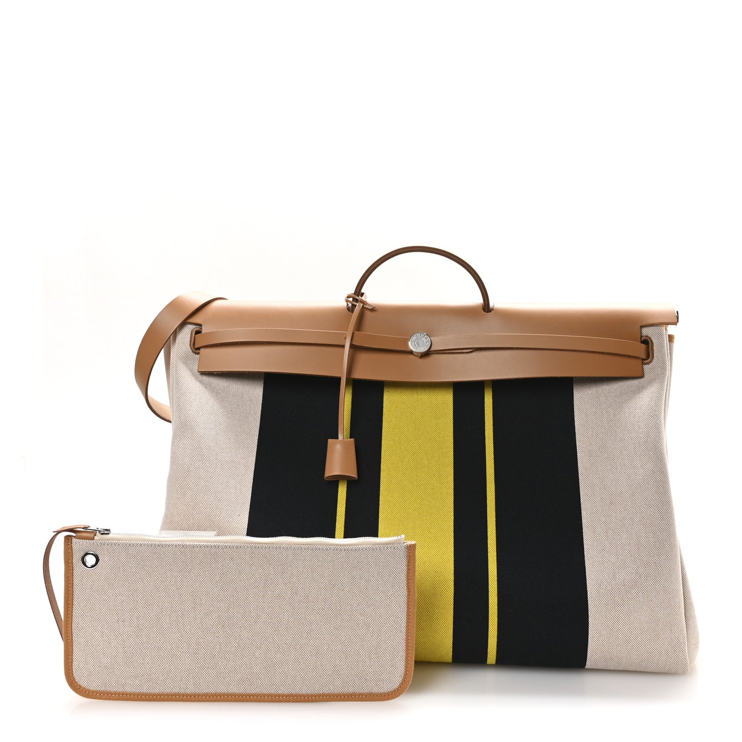 H Plume Canvas Vache Hunter Rayures d'Equipage Herbag Cabine Zip 50 Jaune Ecru Beige Gold
