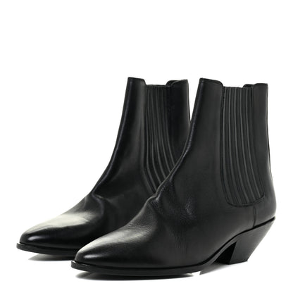 Saint Laurent Calfskin Brit Souple Ankle Boots 39 Black 3 of 10