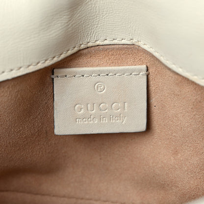 Gucci Calfskin Matelasse Super Mini GG Marmont Shoulder Bag White 6 of 12