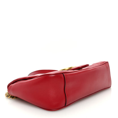 Gucci Calfskin Matelasse Small GG Marmont Shoulder Bag Hibiscus Red 4 of 10