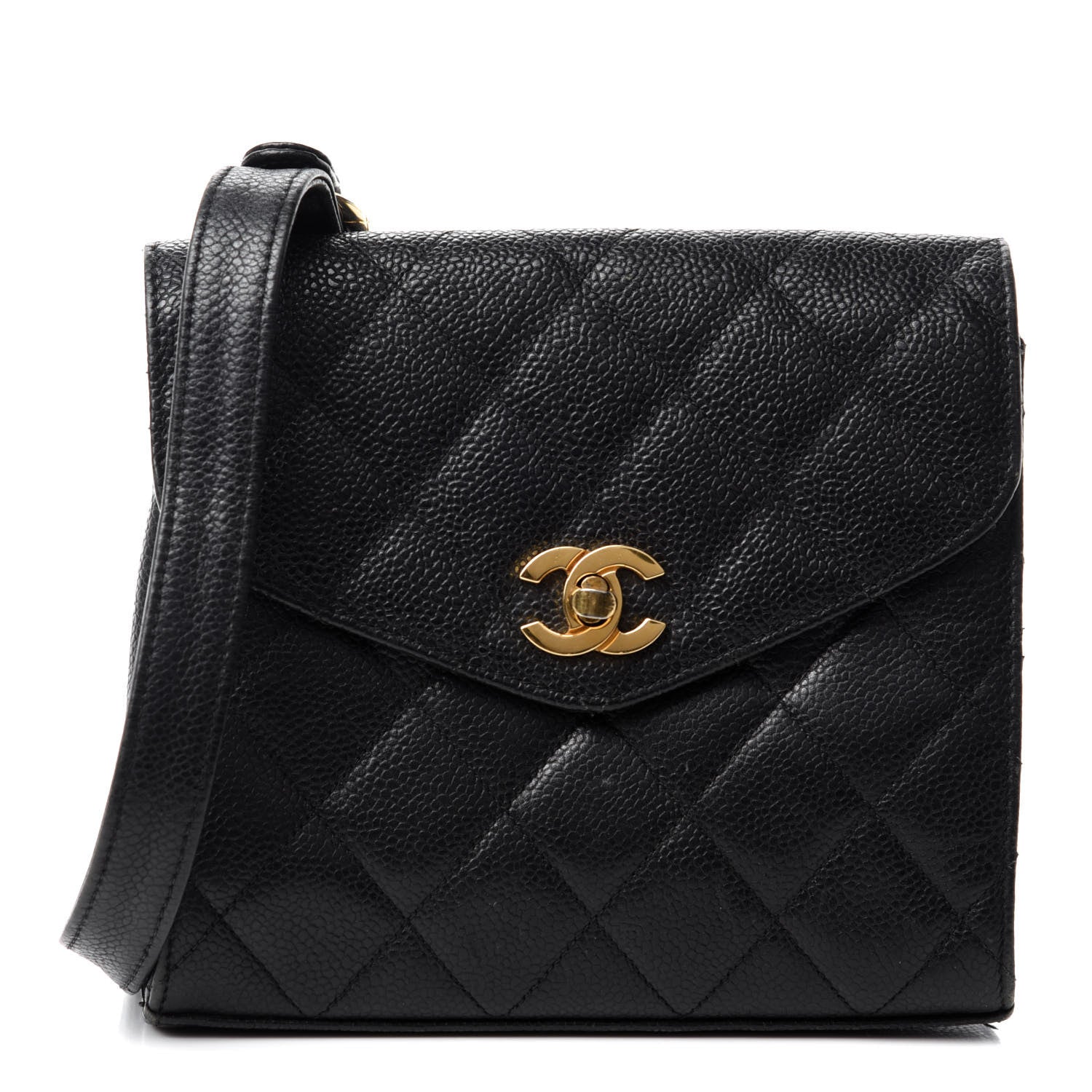 Chanel Caviar Quilted Single Flap Shoulder Bag Black 1 of 11