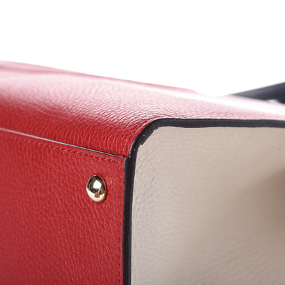 Gucci Dollar Calfskin Large Soho Top Handle Satchel Hibiscus Red Mystic White Blue 10 of 10