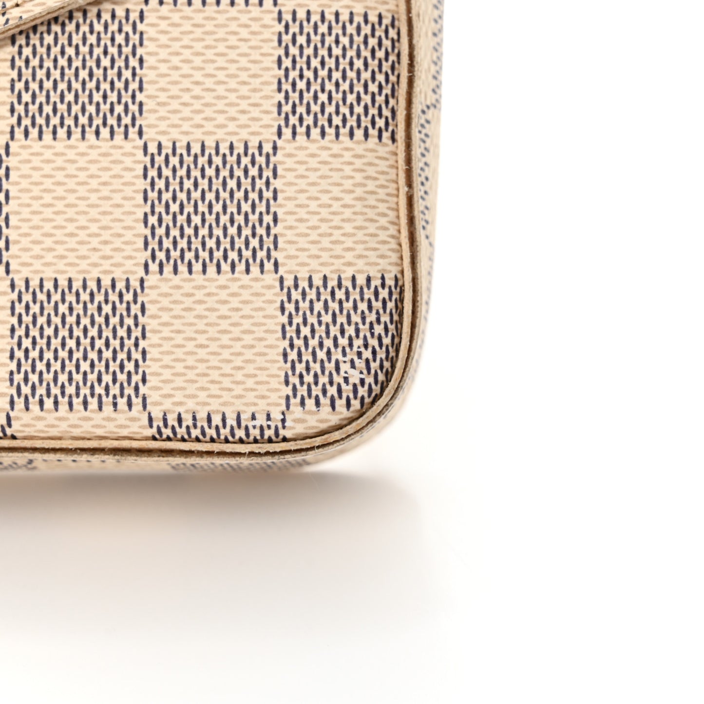 Damier Azur Pochette Felicie Chain Wallet Rose Ballerine
