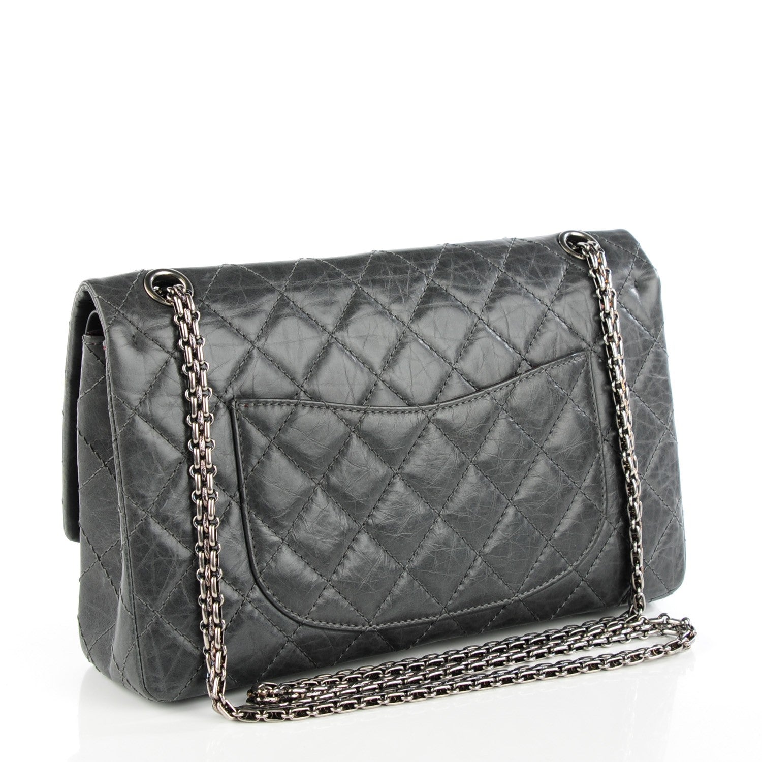Chanel Aged Calfskin Quilted 50th Anniversary 2.55 Reissue 226 Flap Grey 3 of 8