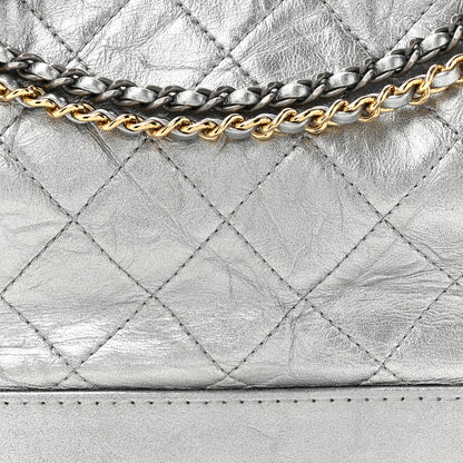 Chanel Metallic Aged Calfskin Quilted Medium Gabrielle Hobo Silver 8 of 16