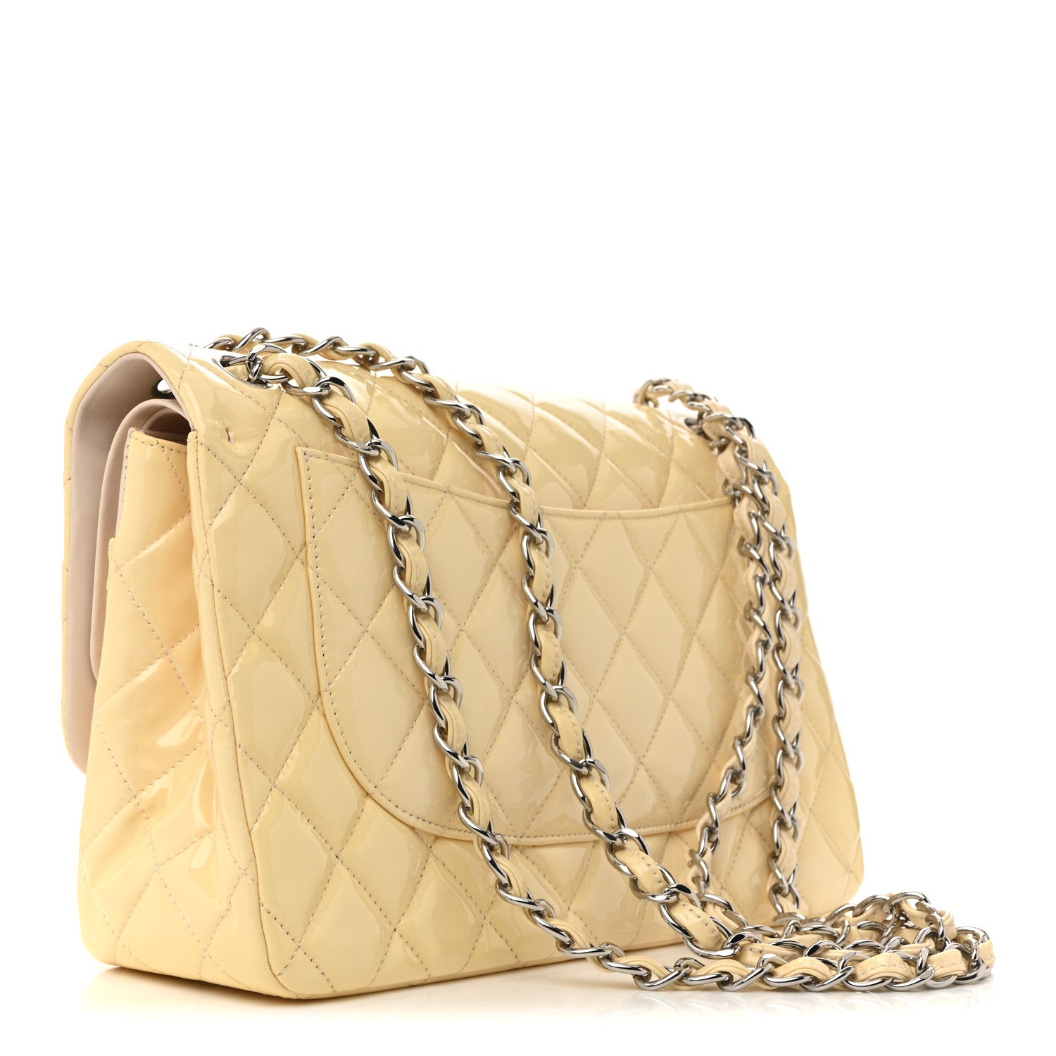 Chanel Patent Quilted Jumbo Double Flap Light Pink 3 of 14