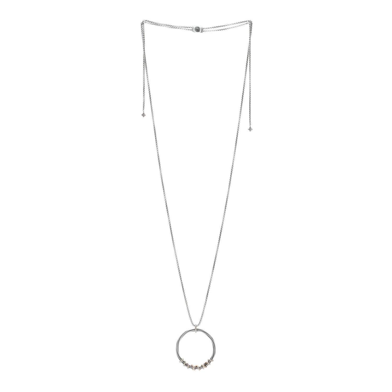 David Yurman Sterling Silver 18K Yellow Gold Diamond Helena Necklace 2 of 4