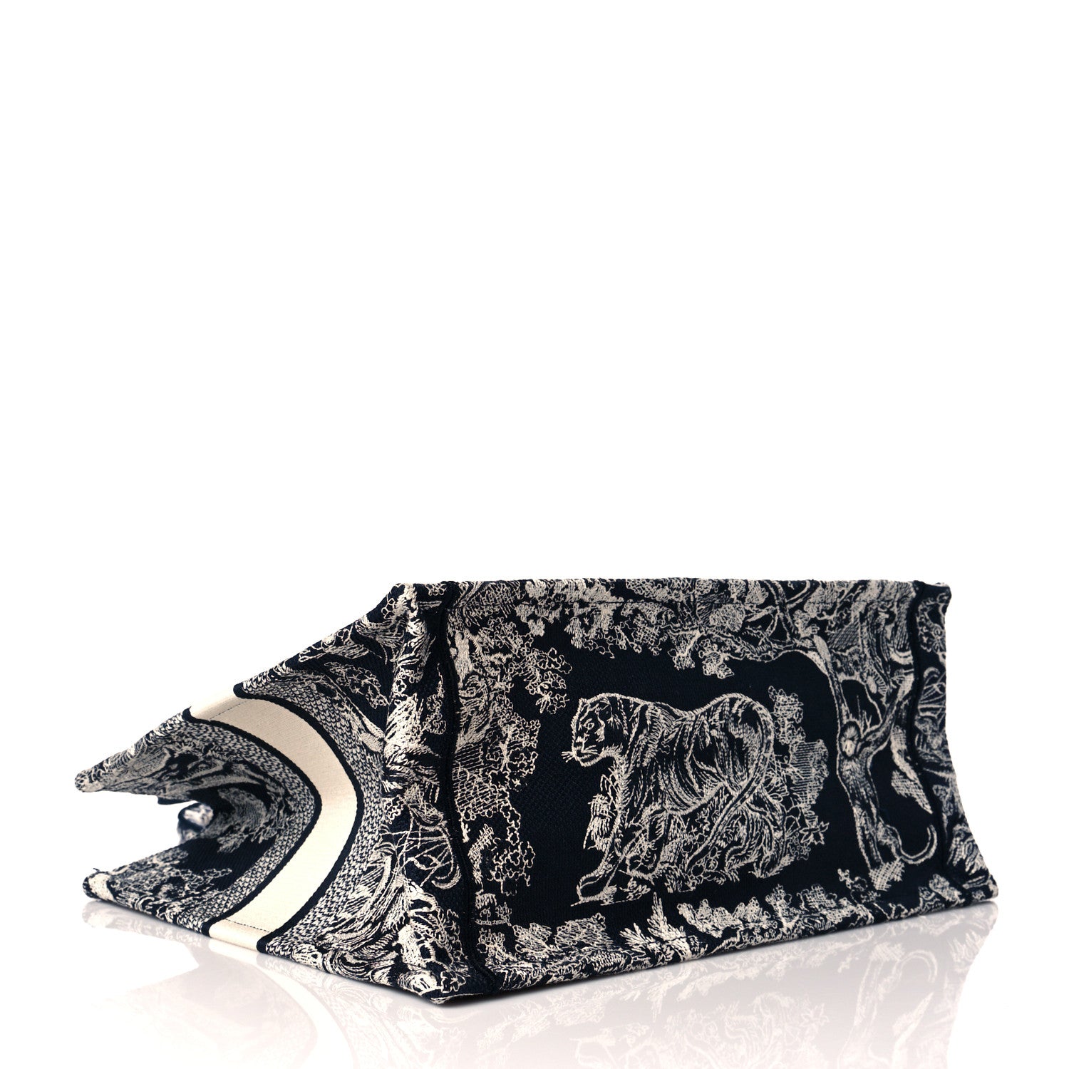 Christian Dior Canvas Embroidered Medium Toile De Jouy Reverse Book Tote Blue 3 of 10