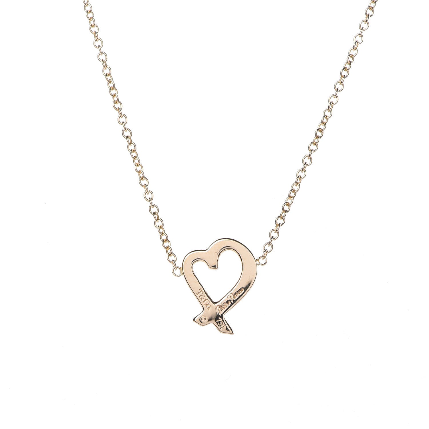 Tiffany 18K Yellow Gold Mini Paloma Picasso Loving Heart Pendant Necklace 5 of 7