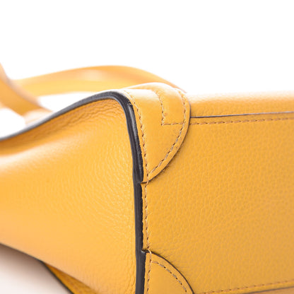 Celine Drummed Calfskin Nano Luggage Ocre 12 of 17