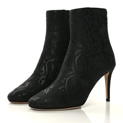 Jimmy Choo Snakeskin Printed Ankle Boots 35 Black 3 of 6