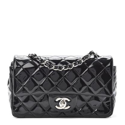 Chanel Patent Calfskin Quilted Mini Rectangular Flap Black 1 of 9