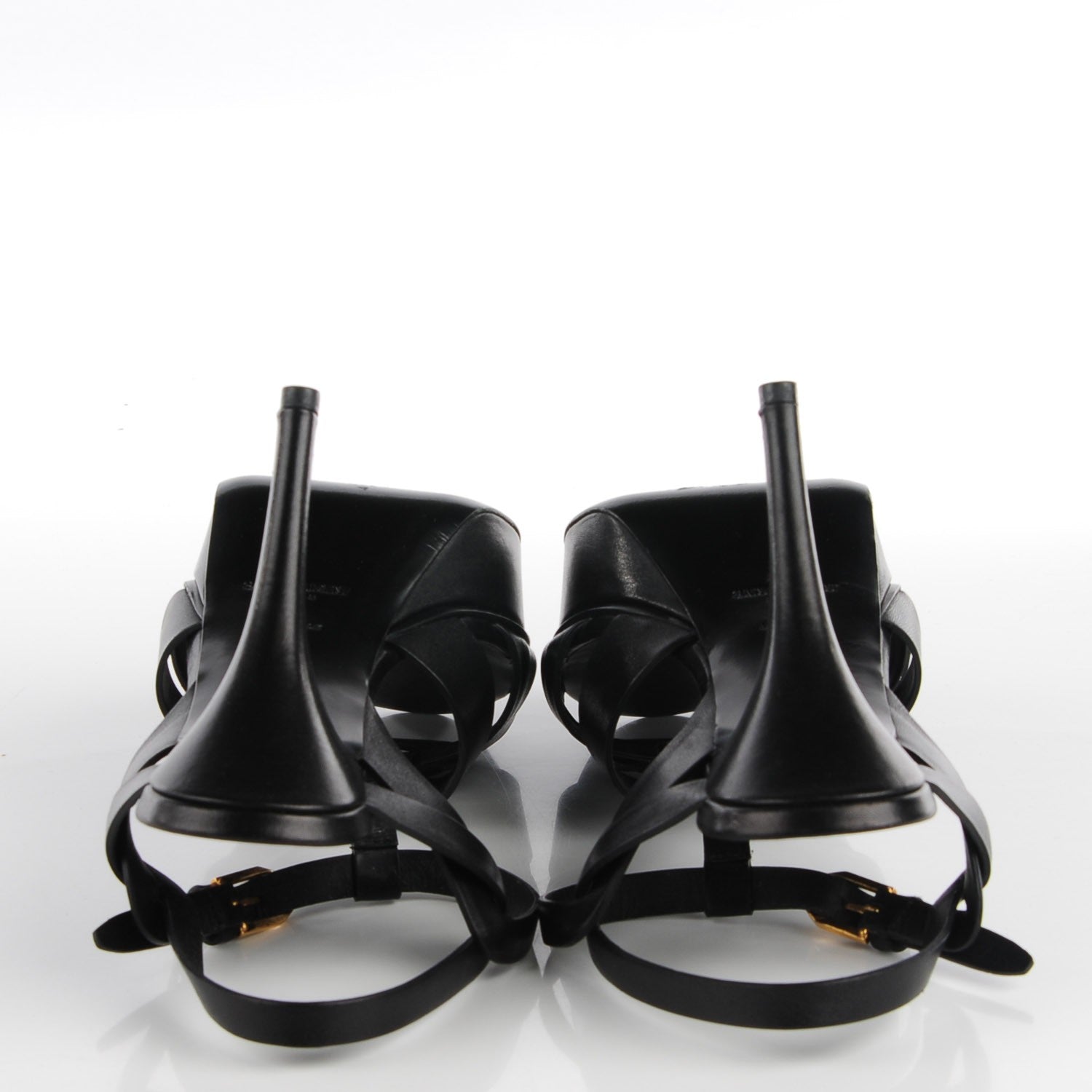 Saint Laurent Calfskin Tribute 75 Platform Sandals 39 Black 5 of 7