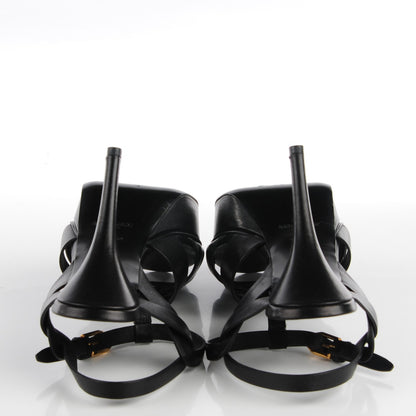 Saint Laurent Calfskin Tribute 75 Platform Sandals 39 Black 5 of 7