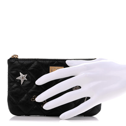 Chanel Aged Calfskin Quilted Small Lucky Charms Cosmetic Case Black 2 of 10