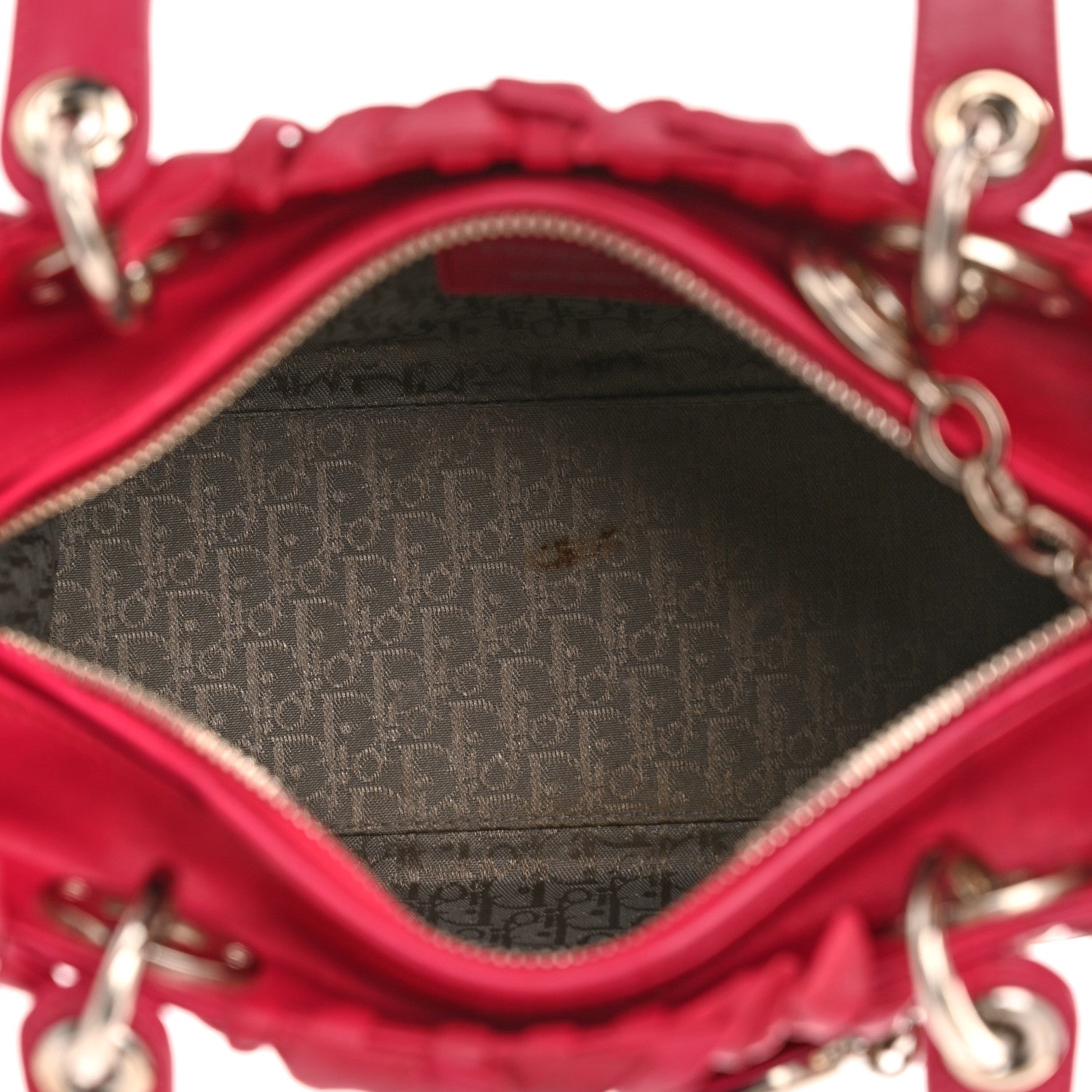 Christian Dior Lambskin Cannage Bow Medium Lady Dior Fuchsia 5 of 13