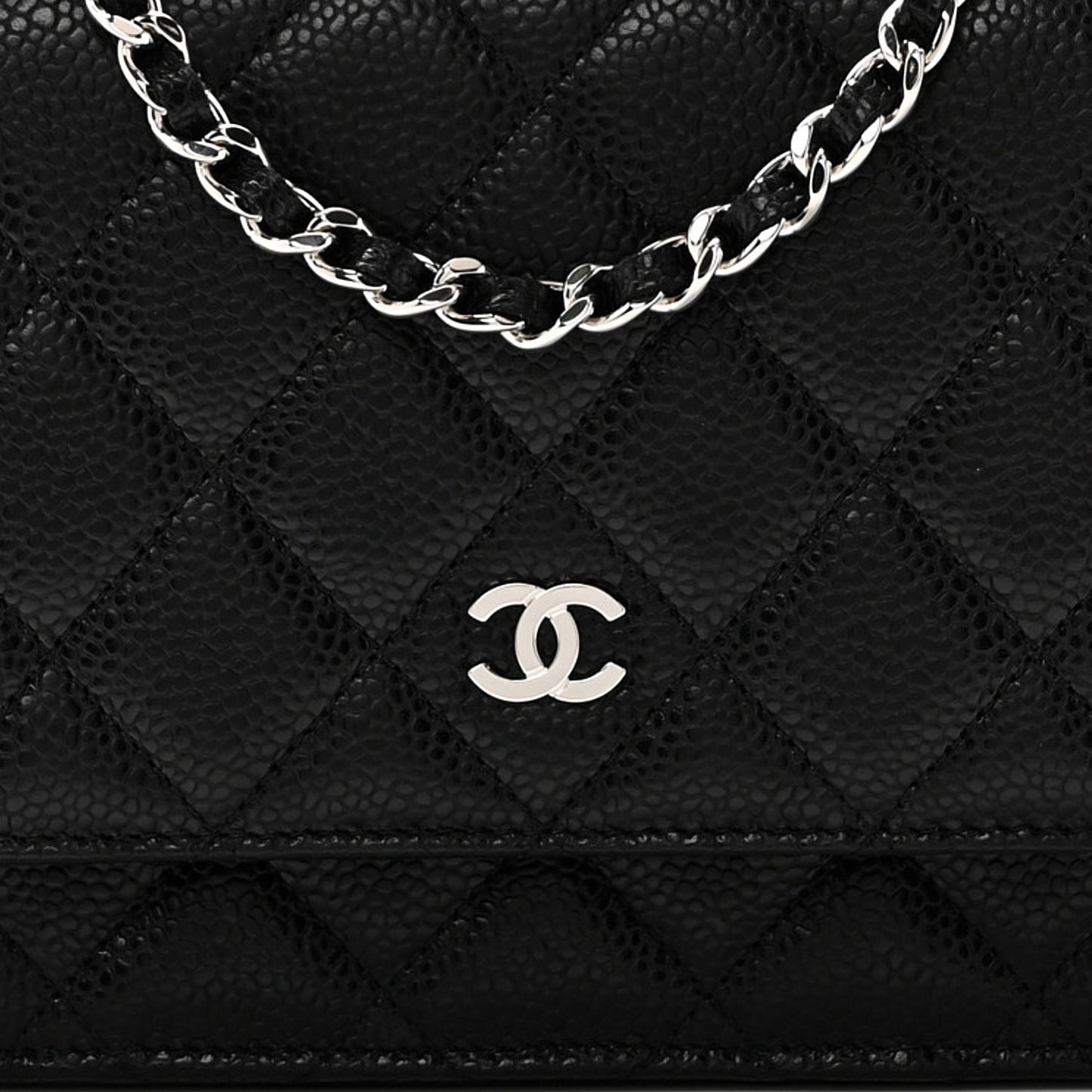 Caviar Quilted Wallet On Chain WOC Black