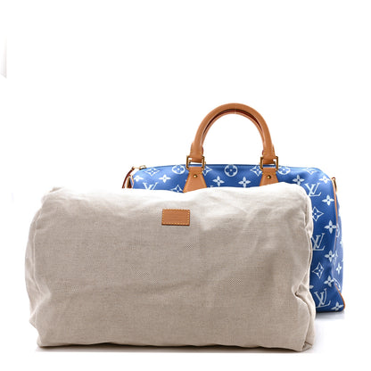 Louis Vuitton Calfskin Monogram Speedy P9 Bandouliere 40 Blue 3 of 10