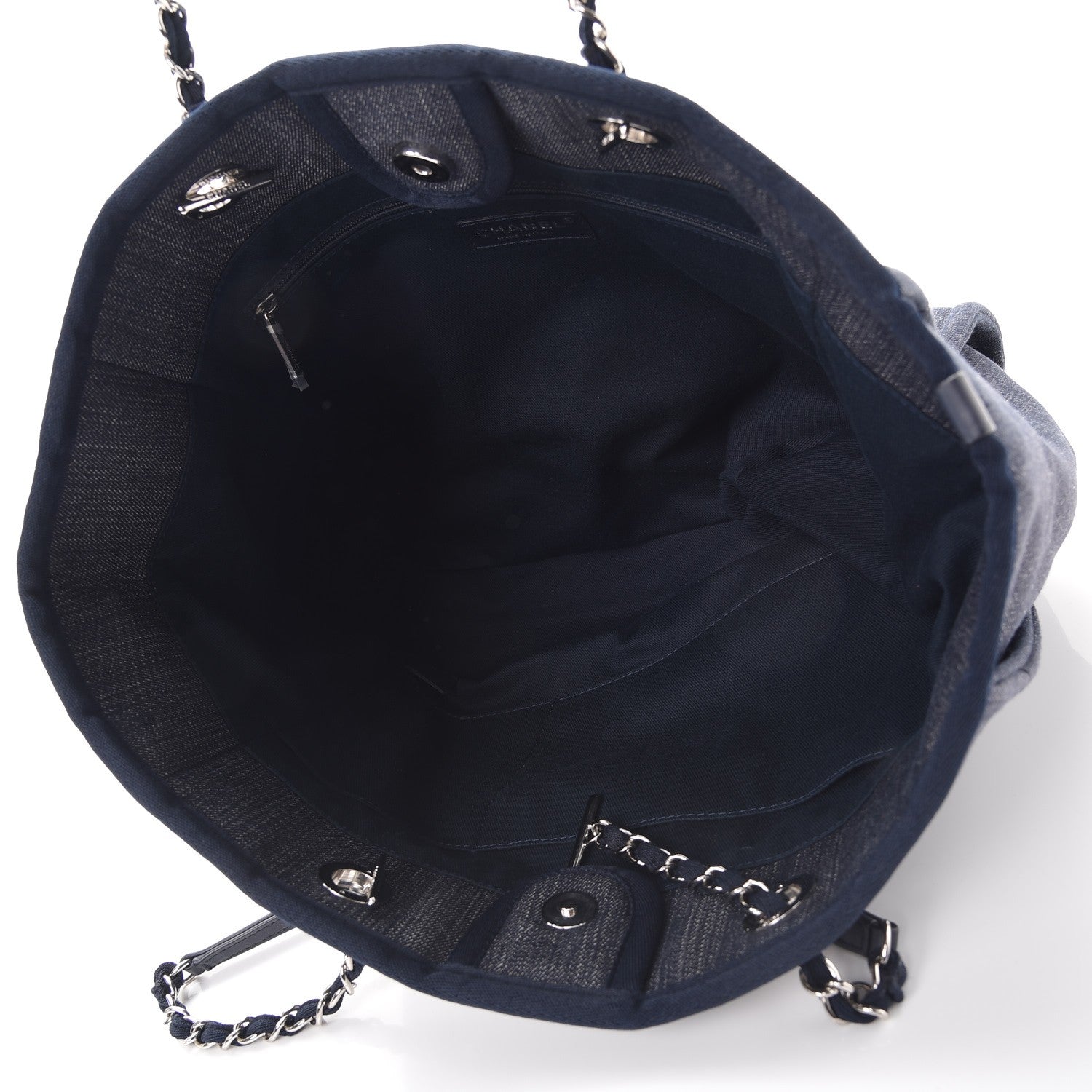 Chanel Canvas Small Deauville Tote Dark Blue 5 of 7