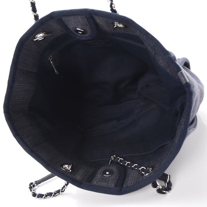 Chanel Canvas Small Deauville Tote Dark Blue 5 of 7