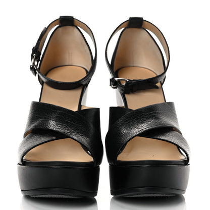Balenciaga Lambskin Wedge Sandals 36 Black 4 of 18