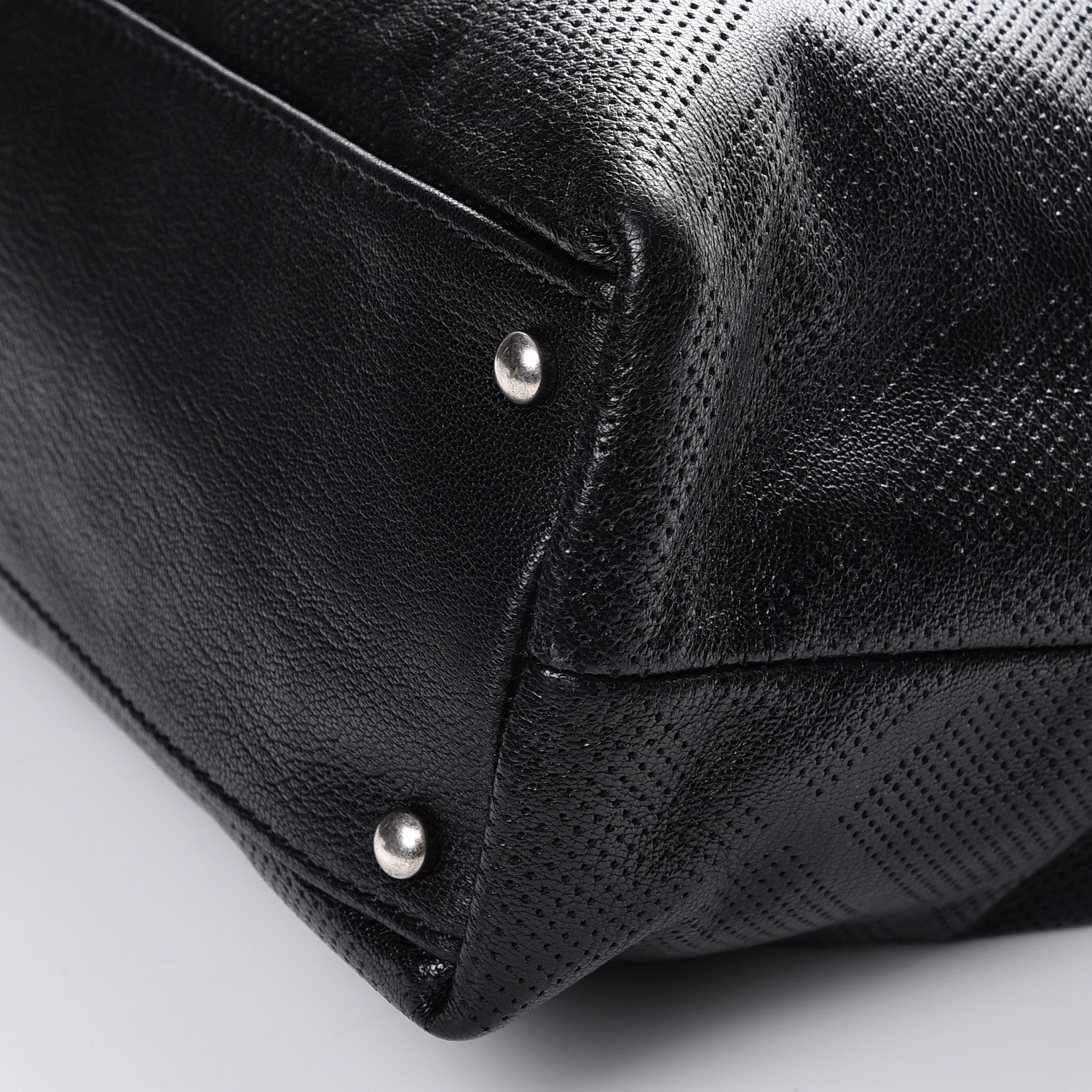 Chanel Goatskin Perforated Large CC Tote Black 9 of 11