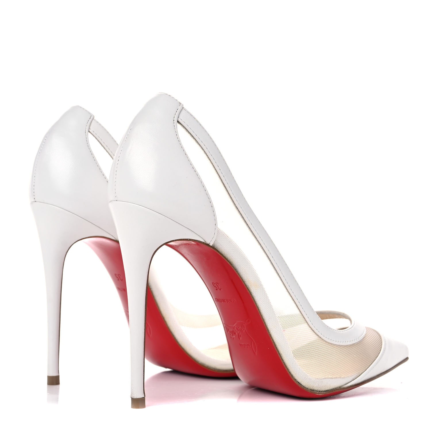 Christian Louboutin Kid Rete Galativi 100 Pumps 35 Bianco 4 of 16