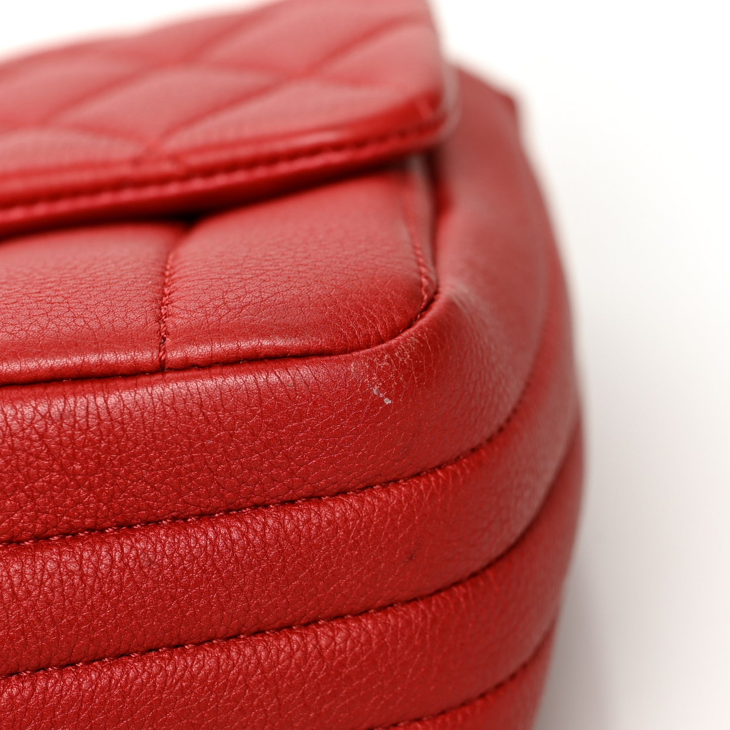 Calfskin Quilted Multi Chain Flap Red