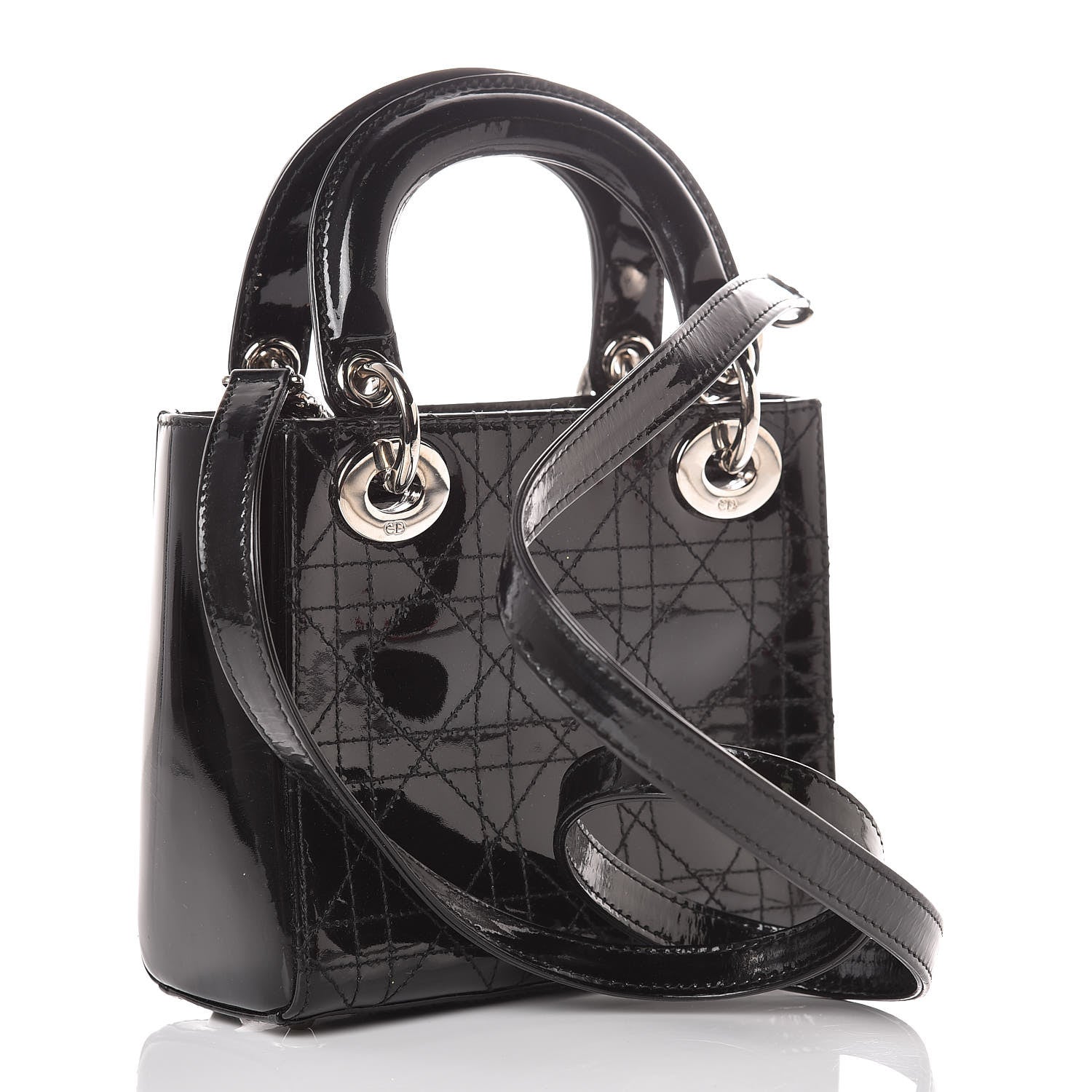 Christian Dior Patent Cannage Mini Lady Dior Black 3 of 11