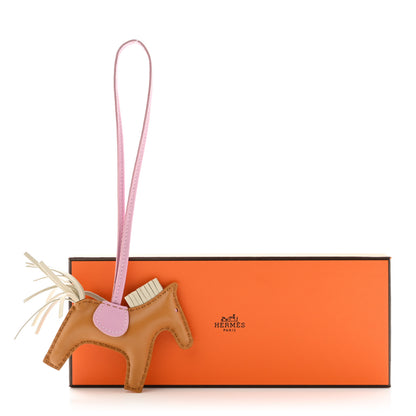 Hermes Milo Lambskin Grigri Rodeo Horse Bag Charm PM Sesame Mauve Sylvestre Craie 4 of 4