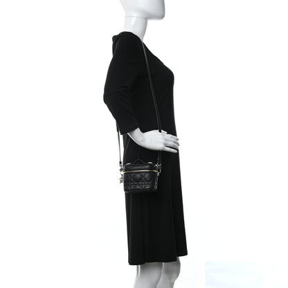 Christian Dior Lambskin Cannage Micro Lady Dior Vanity Case Black 2 of 9