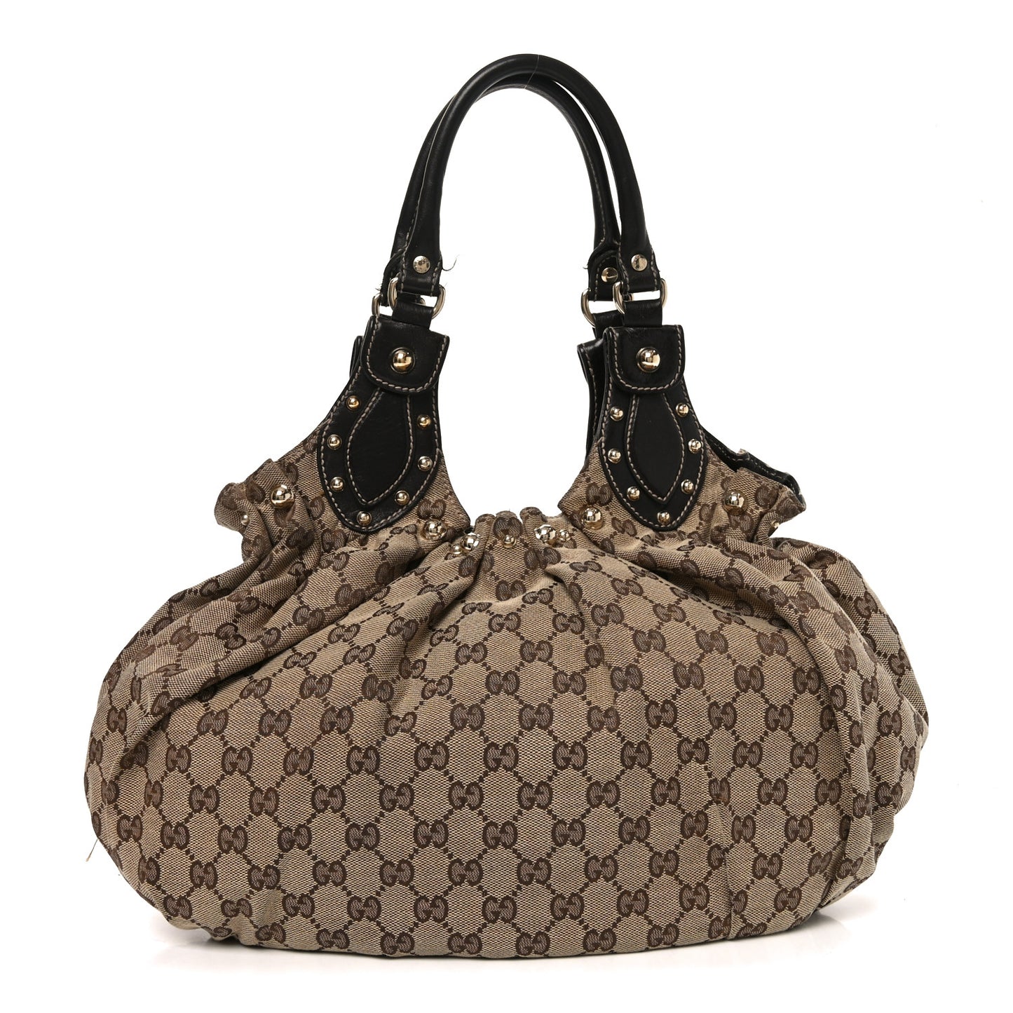 Monogram Studded Medium Pelham Shoulder Bag Dark Brown