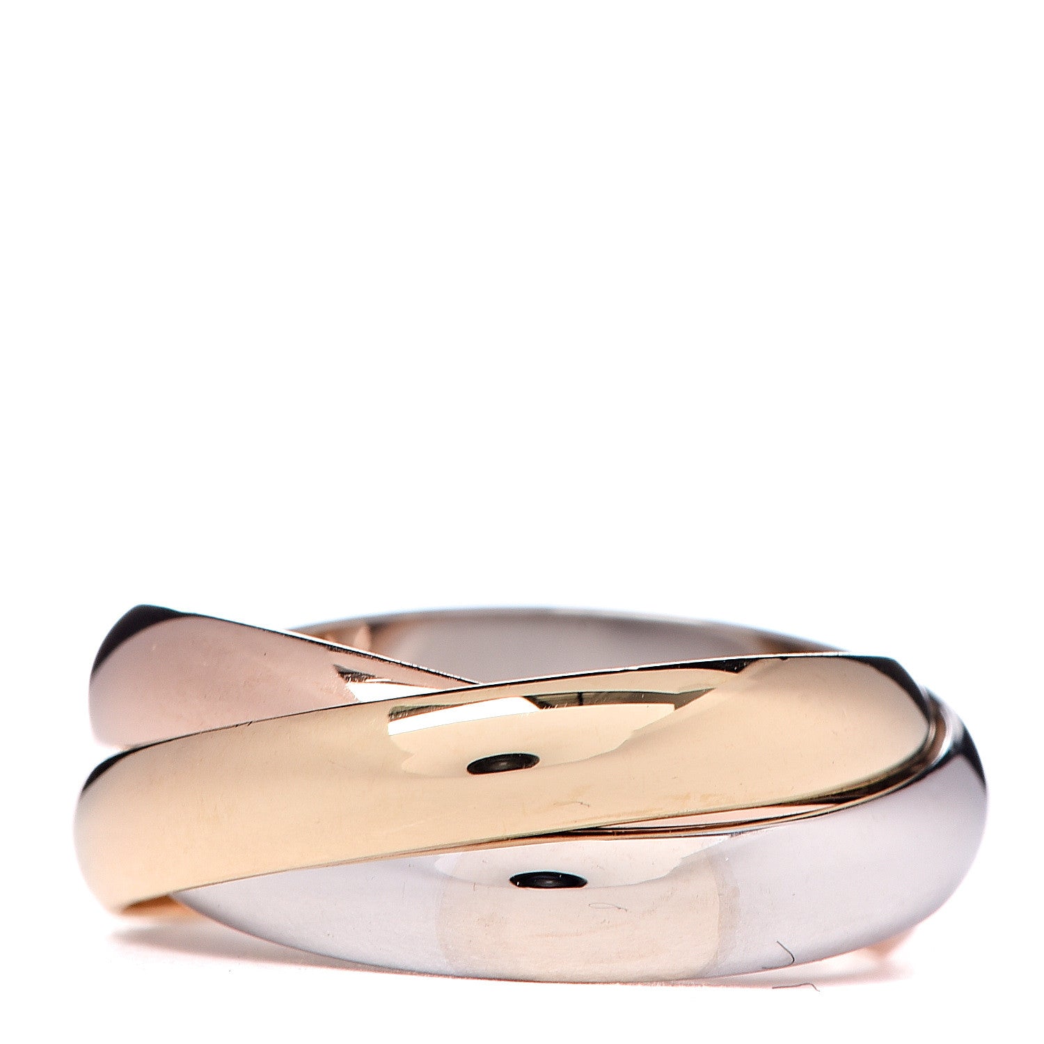 Cartier 18K Pink Yellow White Gold Classic Les Must De Trinity Ring 50 5.25 3 of 5