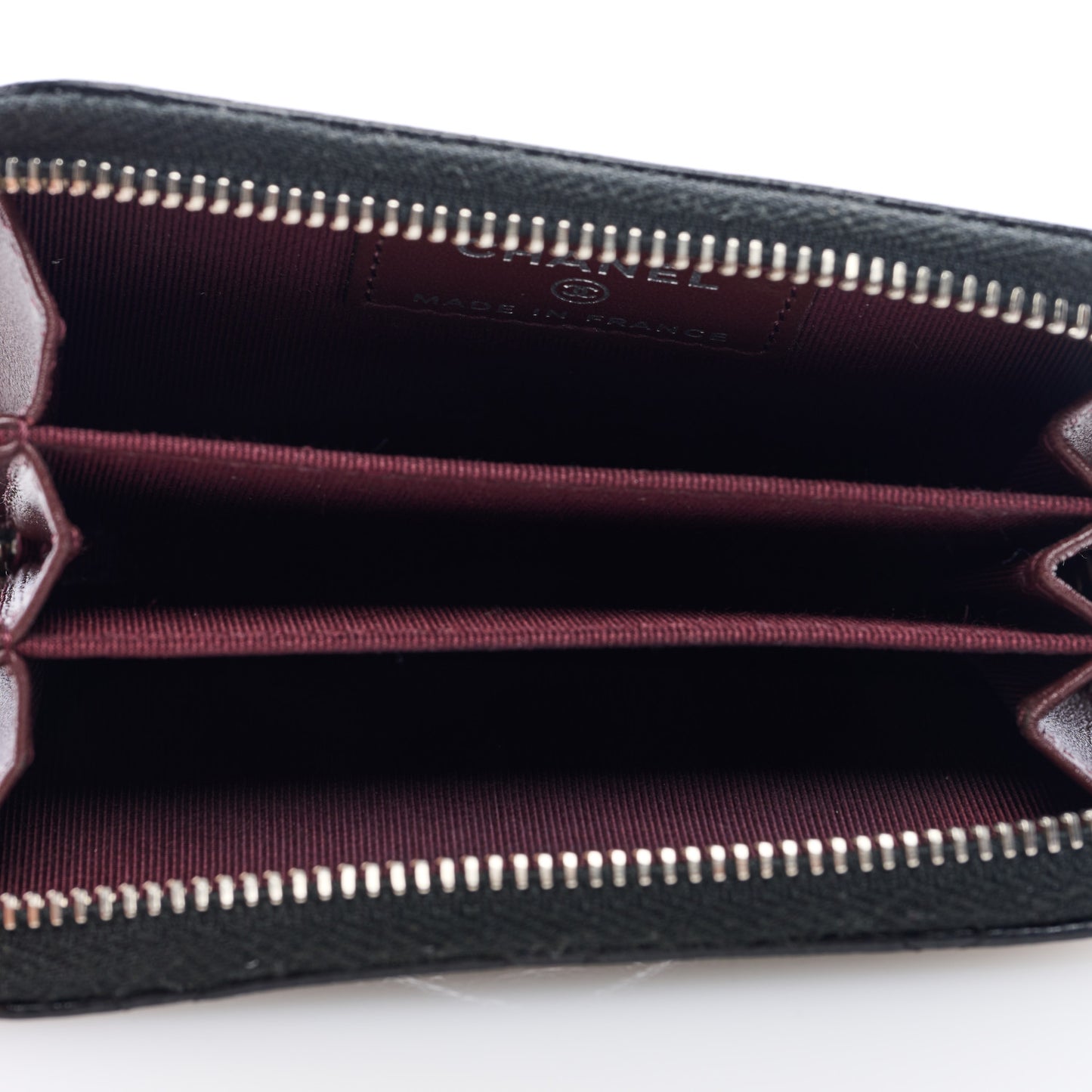 Caviar Quilted Zip Coin Purse Black