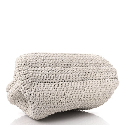 Bottega Veneta Calfskin Crochet Medium The Pouch Clutch Bianco 4 of 9