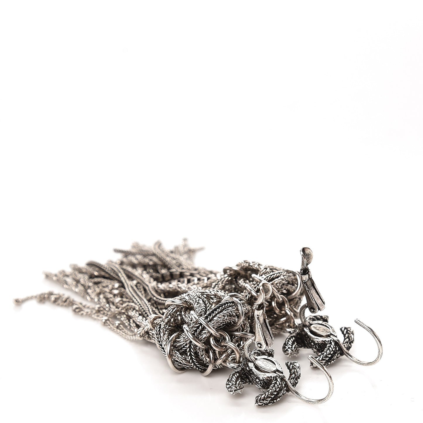 Ruthenium Crystal Chain CC Drop Earrings