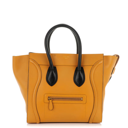 Celine Satin Calfskin Mini Bi-Color Luggage Amber 1 of 8