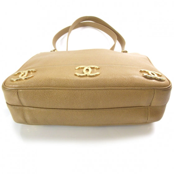 Chanel Caviar Shoulder Bag Beige 4 of 13