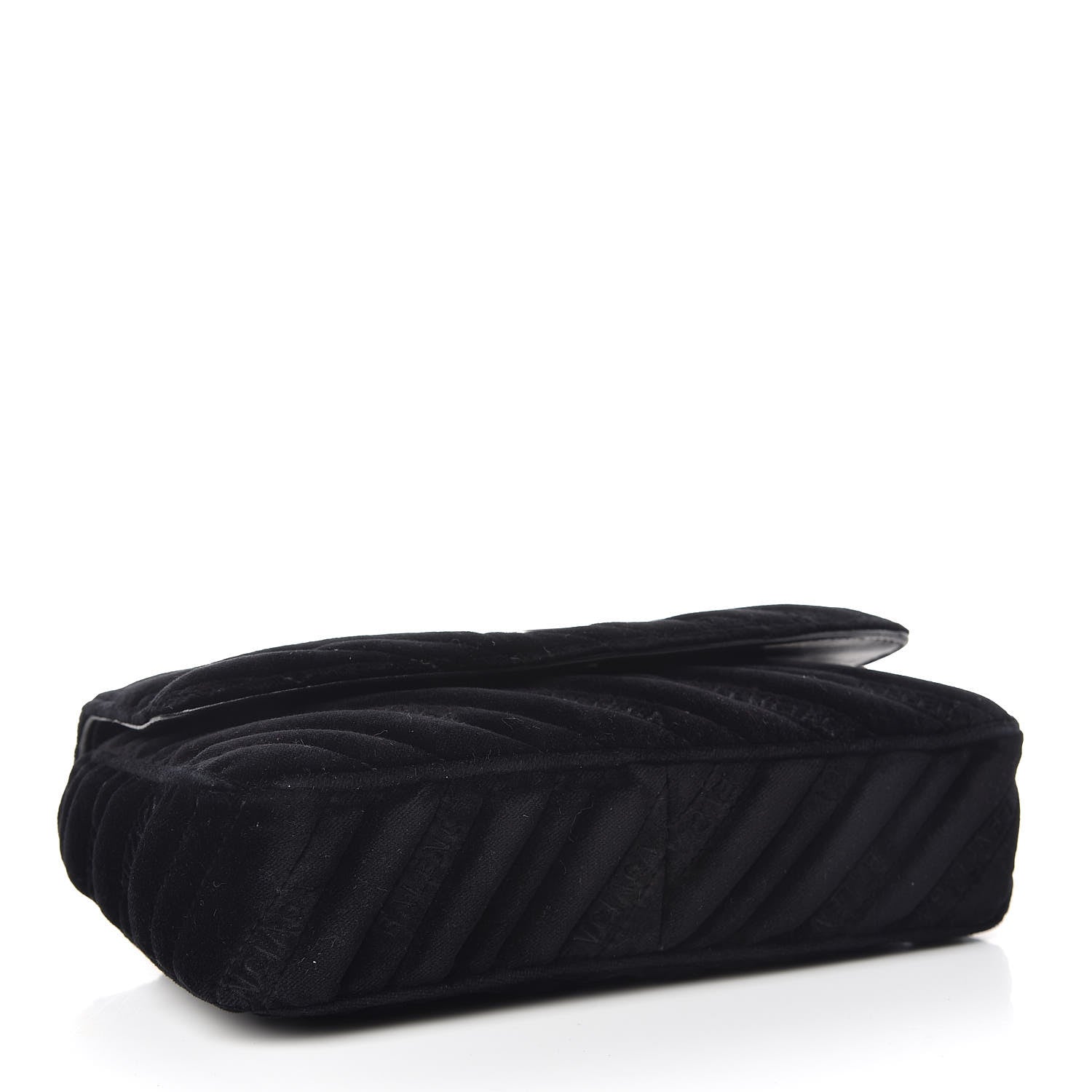 Balenciaga Velvet Logo Matelasse BB Chain Wallet Black 4 of 8