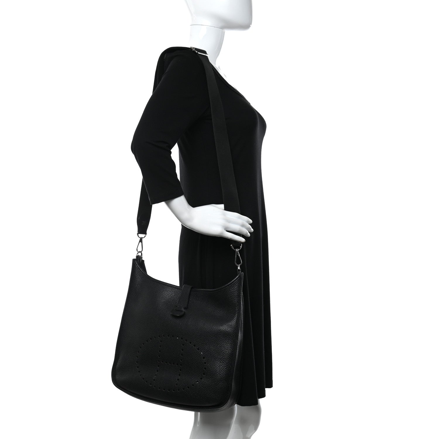 Hermes Taurillon Clemence Evelyne III GM Black 2 of 9