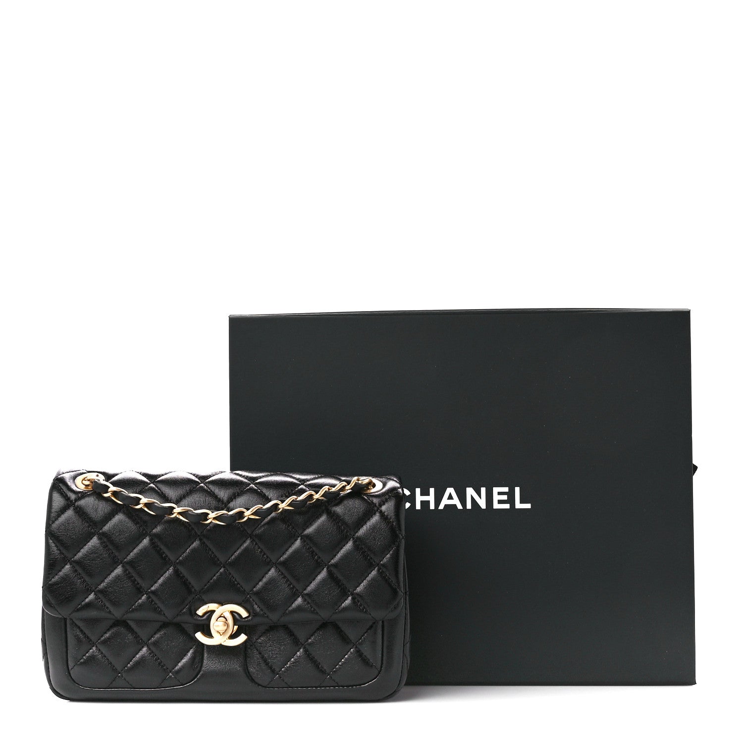Chanel Shiny Lambskin Quilted Small Daily Friend Flap Black 11 of 11