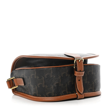 Celine Triomphe Canvas Medium Folco Bag Tan 4 of 13