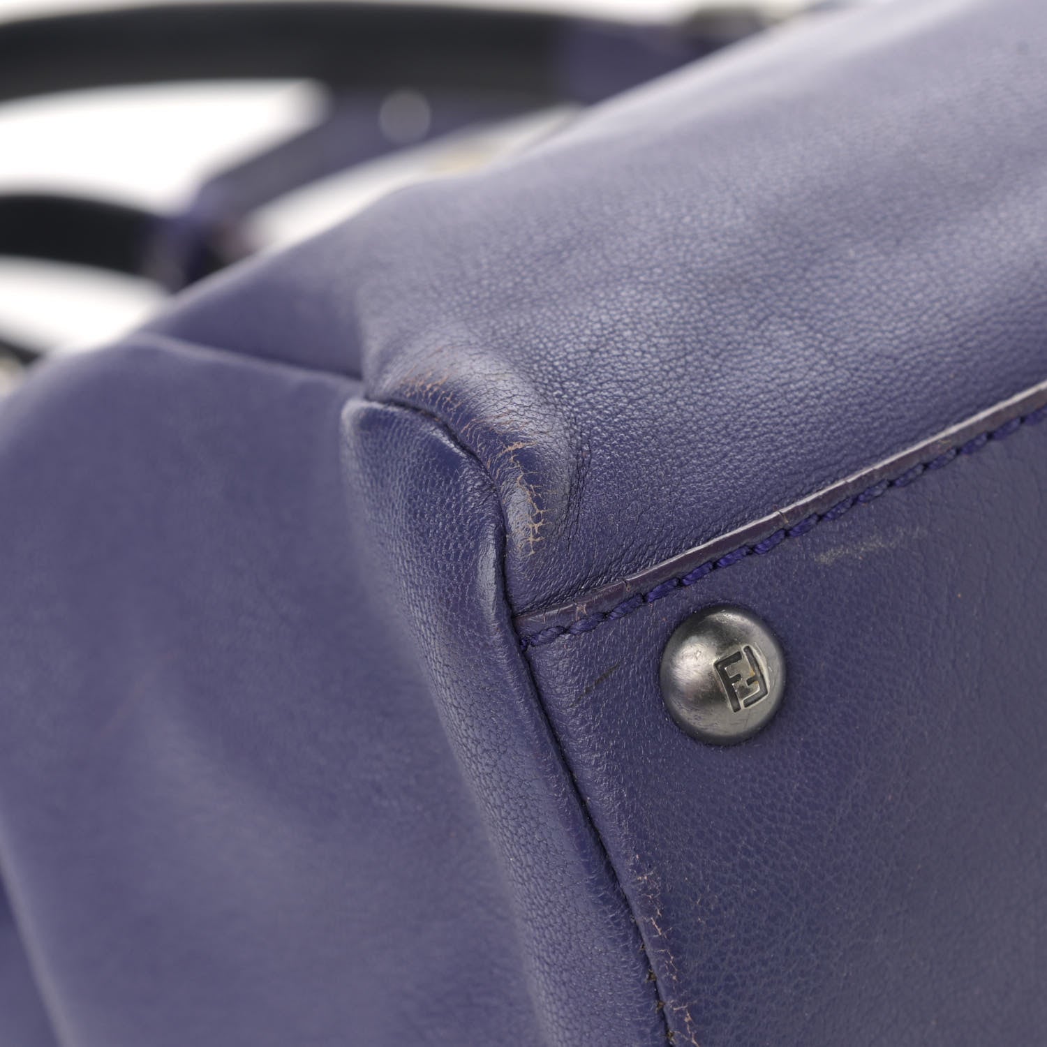 Fendi Goatskin Zucca Medium Peekaboo Iconic Satchel Purple 11 of 19